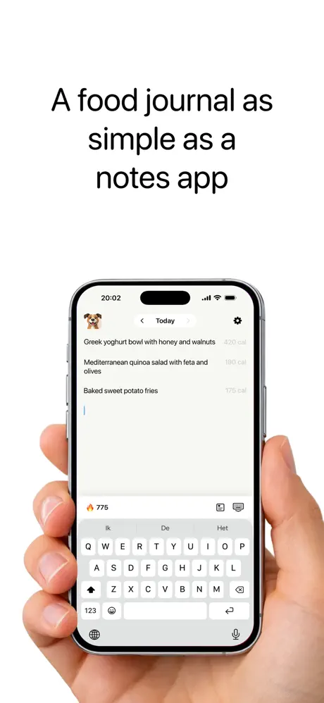 Koda app screenshot - food journal